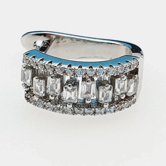 "925 Sterling Silver Cubic Zirconia Earrings, UU1P6A6161 - Picture 9 of 11